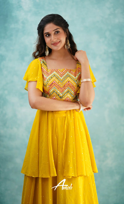 Zaara - Yellow Top And Skirt