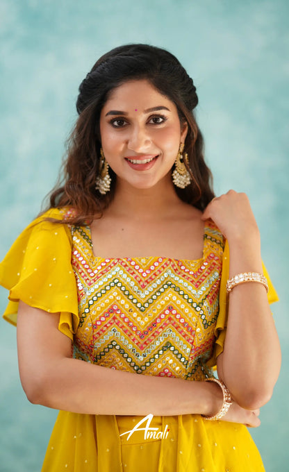 Zaara - Yellow Top And Skirt