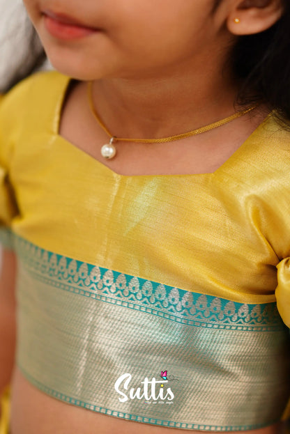 Zara Croptop &amp; Skirt - Yellow Kids-Suttis