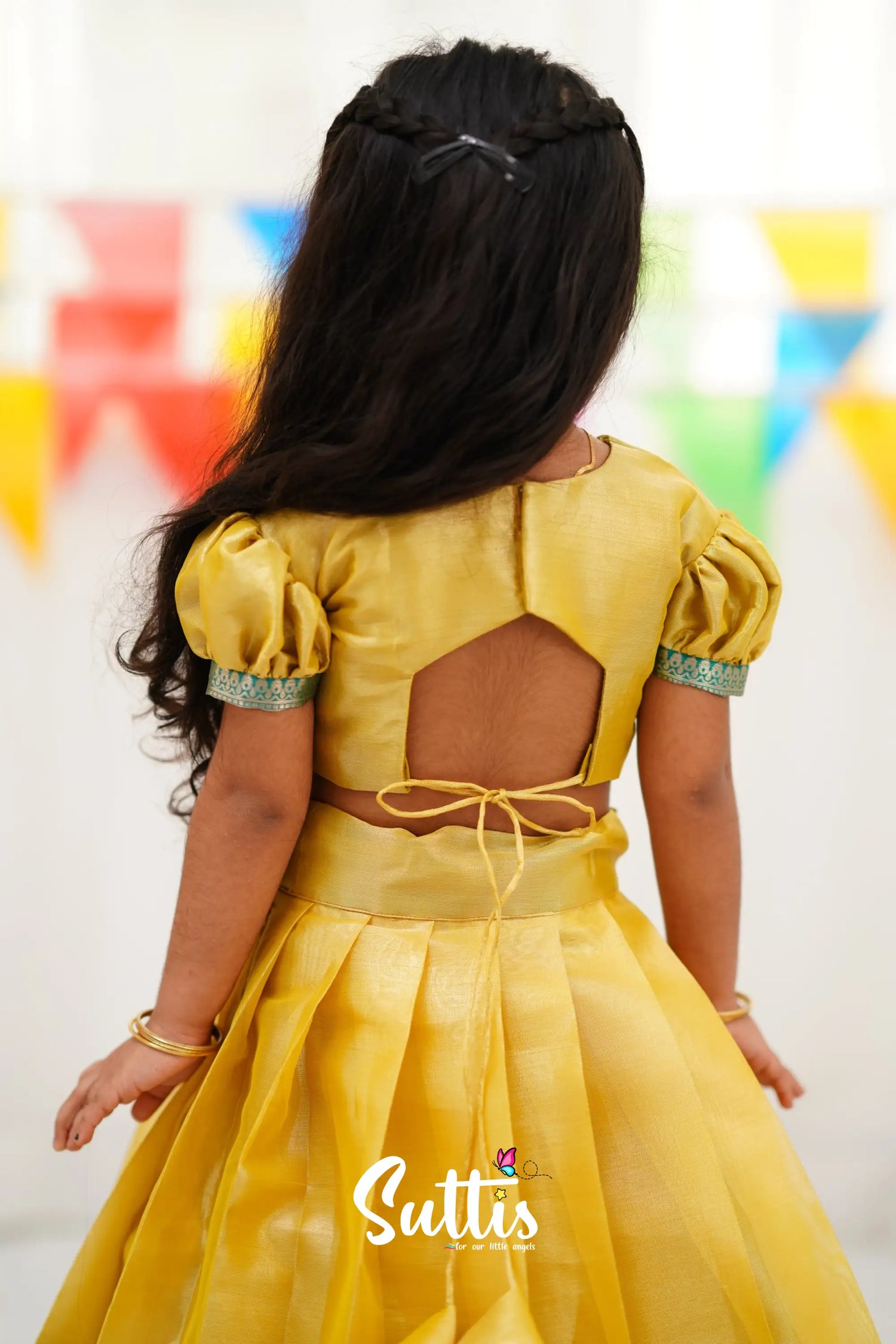 Zara Croptop &amp; Skirt - Yellow Kids-Suttis