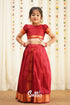 Zara - Maroon Semi Silk Crop Top And Skirt Kids-Suttis