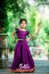 Zara - Purple Sico Silk Crop Top And Skirt Kids-Suttis