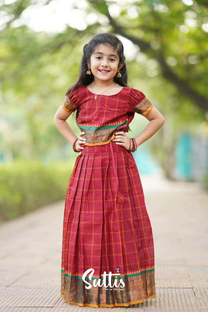 Zara - Red Crop Top And Skirt Kids-Suttis