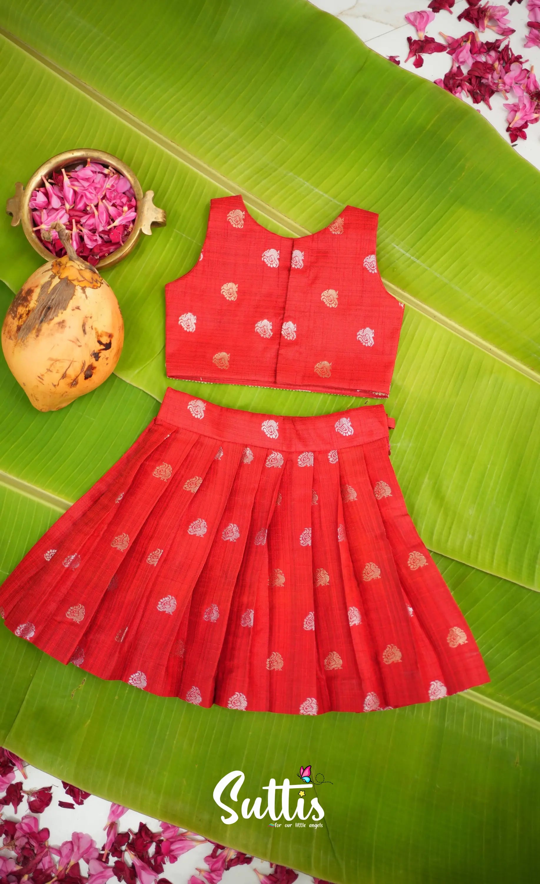 Zara - Red Crop Top and Skirt - Kids-Suttis