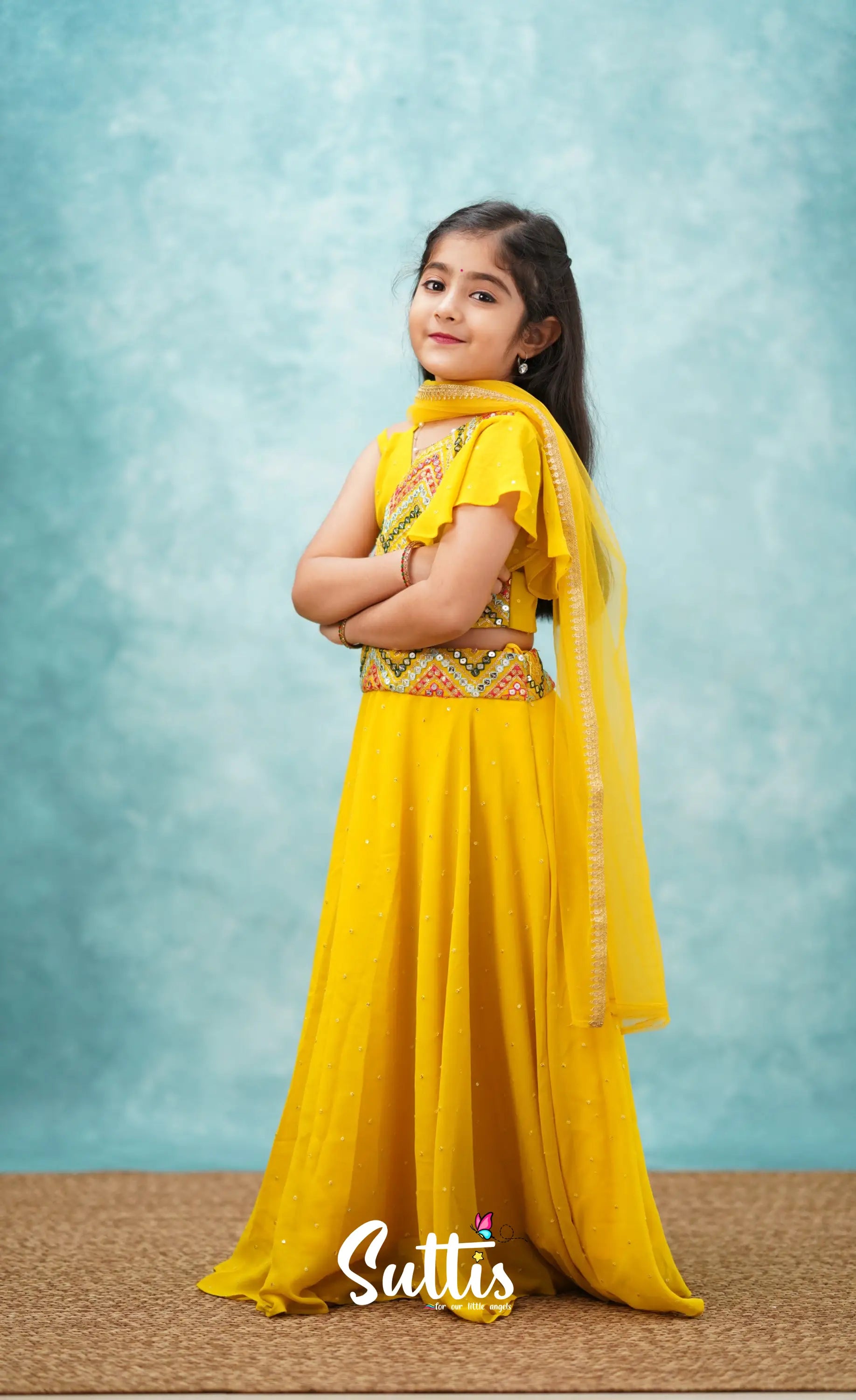 Zara - Yellow Crop Top And Skirt Kids-Suttis