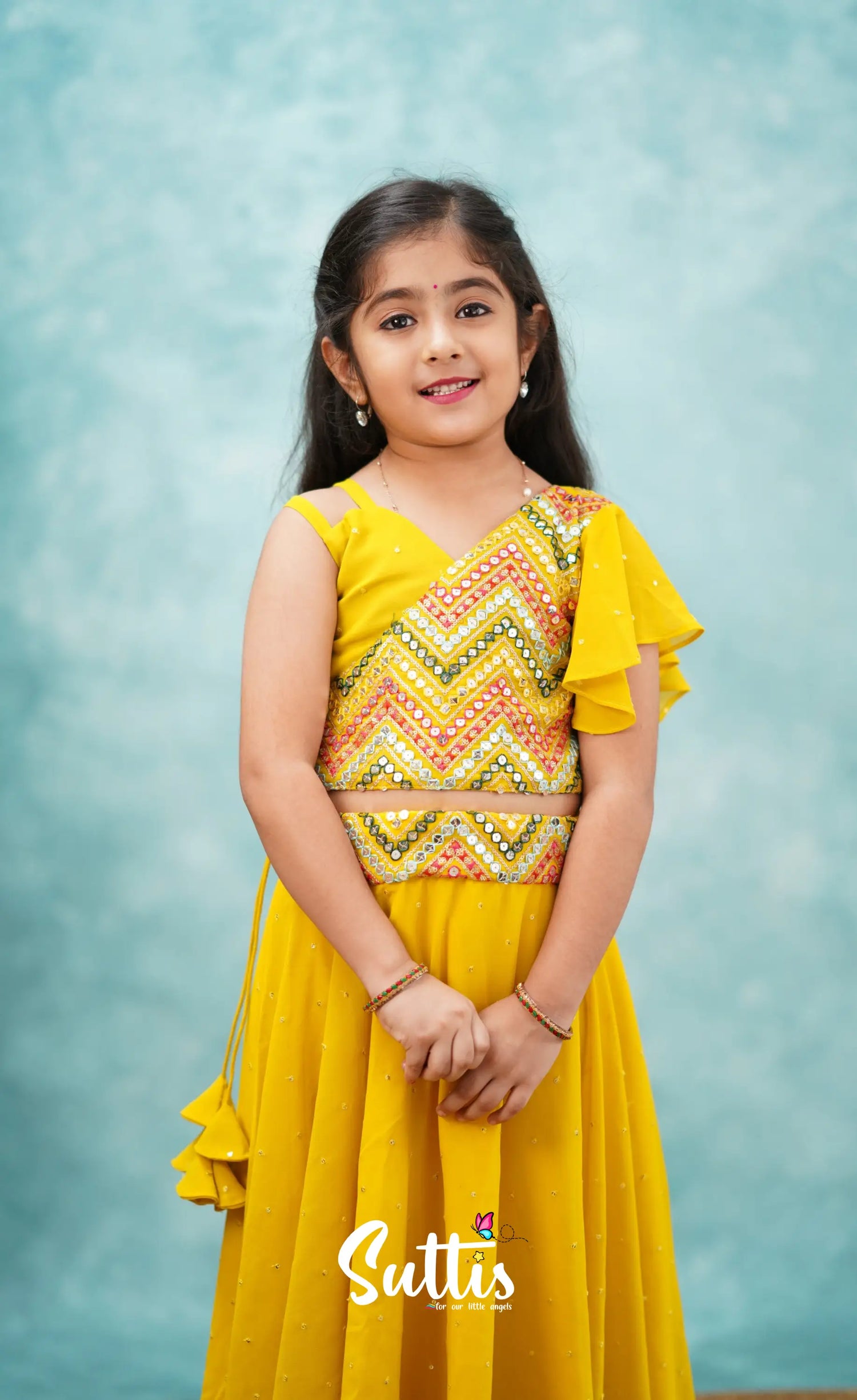 Zara - Yellow Crop Top And Skirt Kids-Suttis