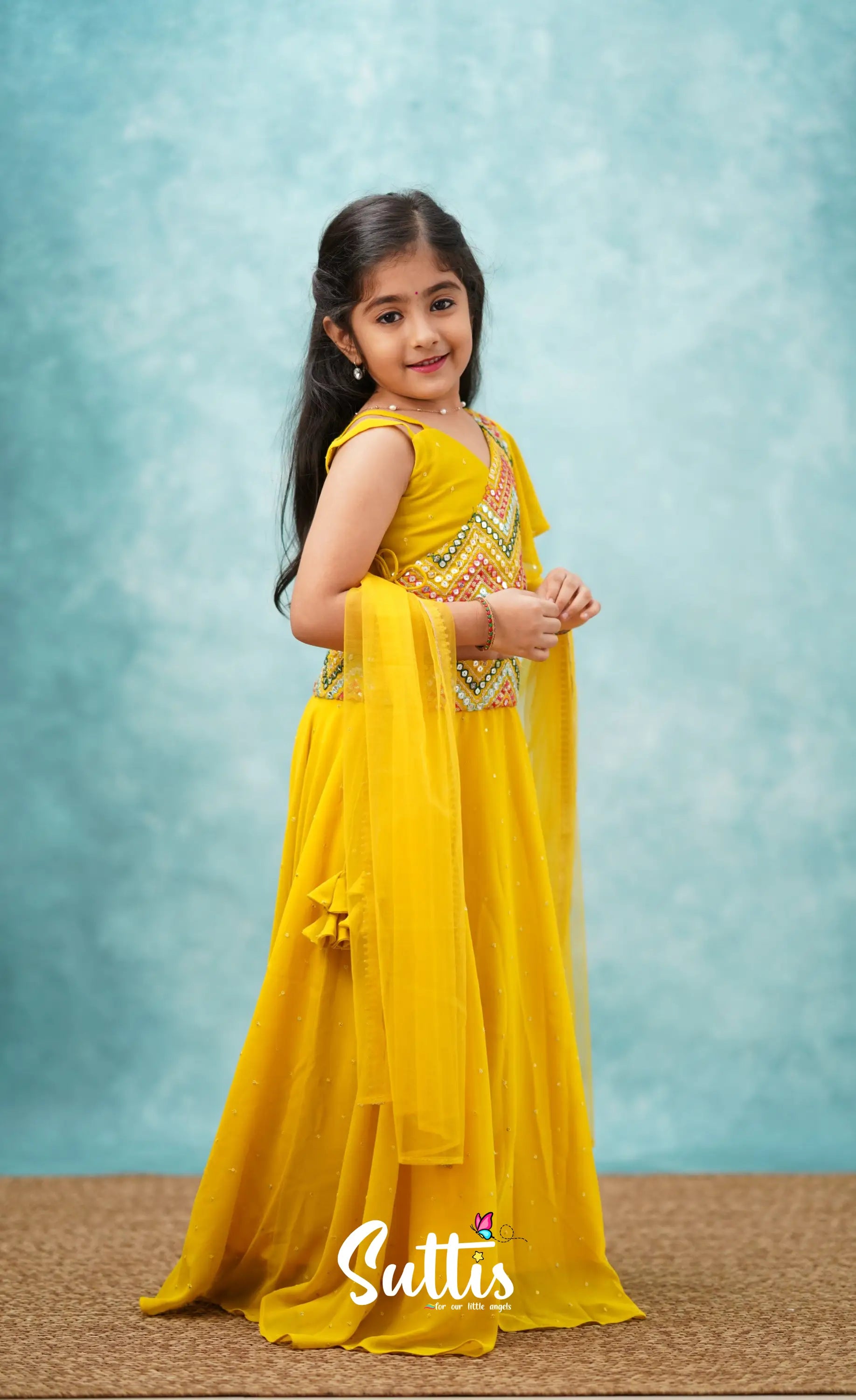 Zara - Yellow Crop Top And Skirt Kids-Suttis